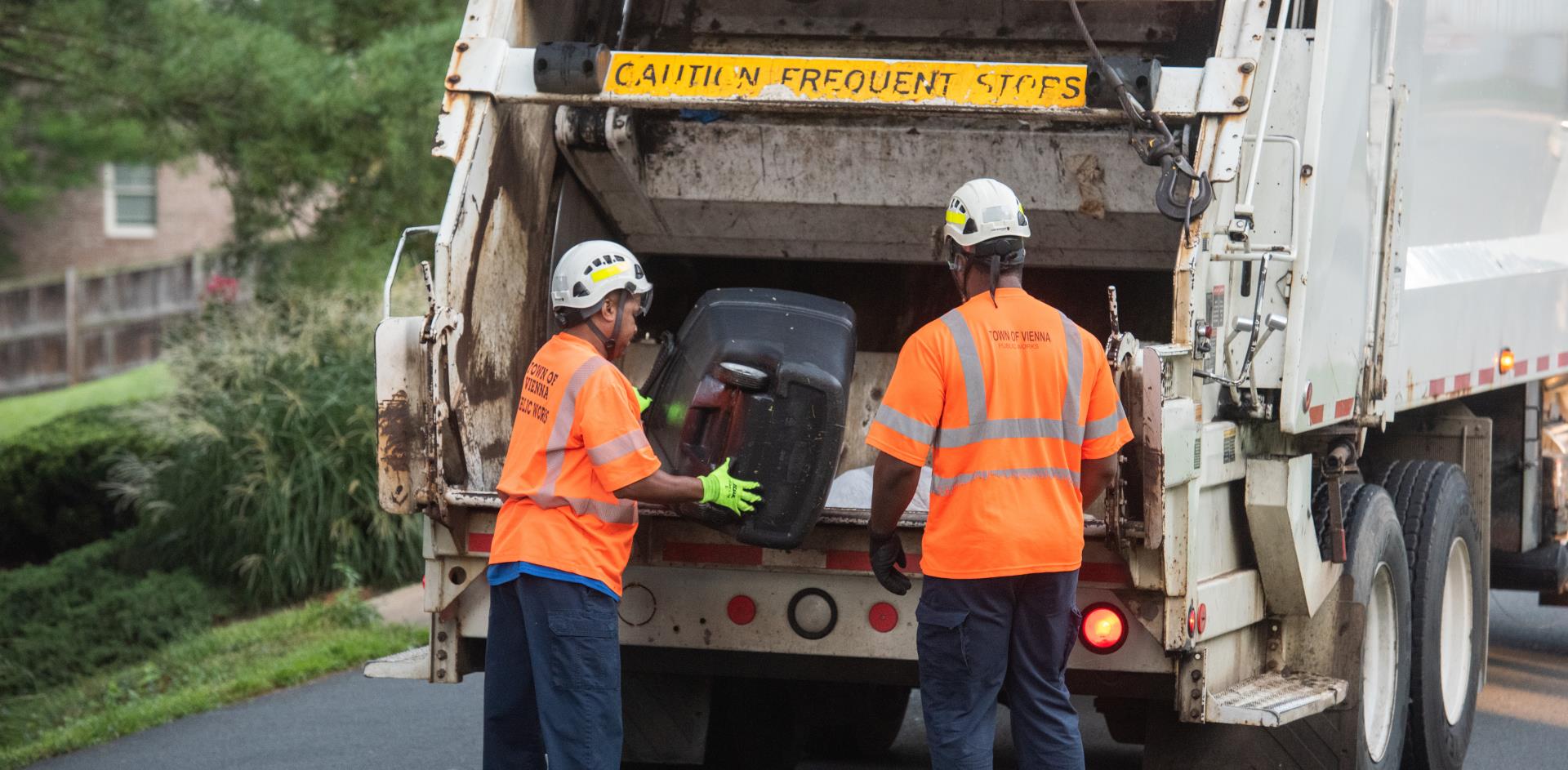 Public Works collecting trash
